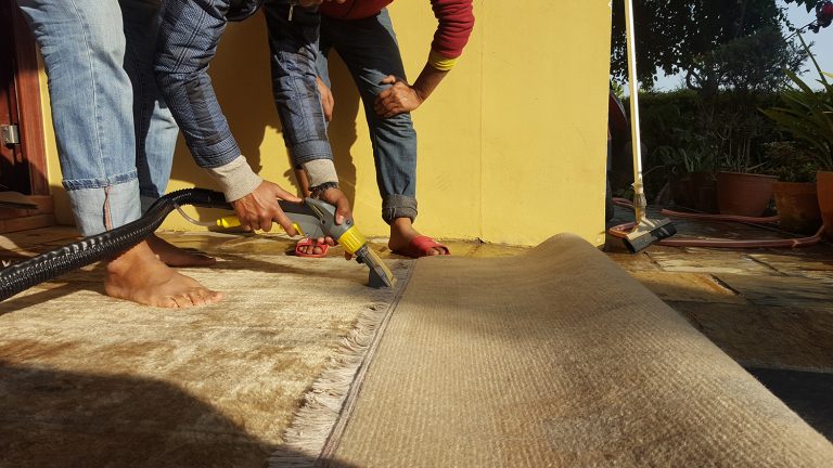 Proccess 5: Carpet, Galaicha and Rugs drying sideline